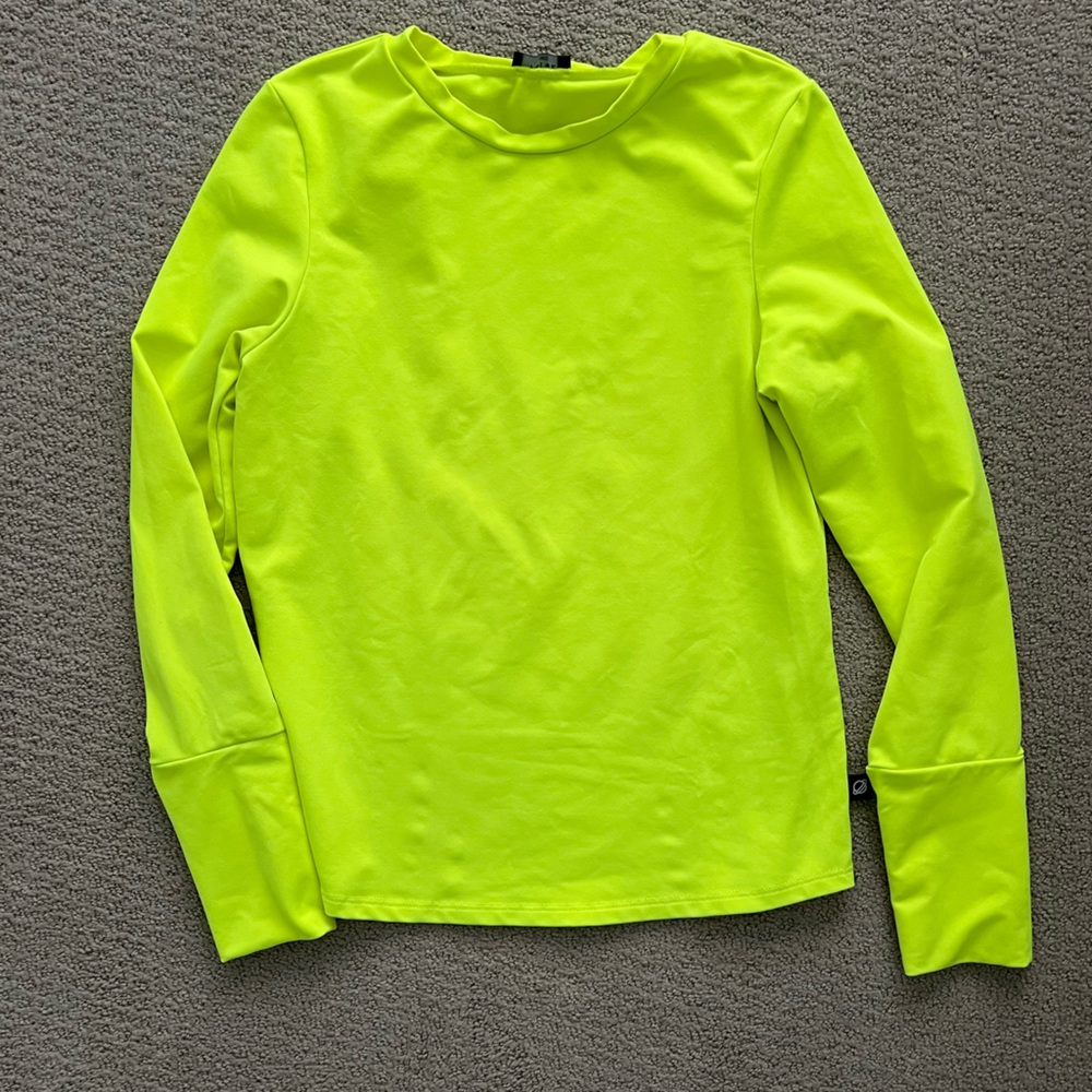 Terez Long-Sleeve Workout Top, Neon Green/Yellow